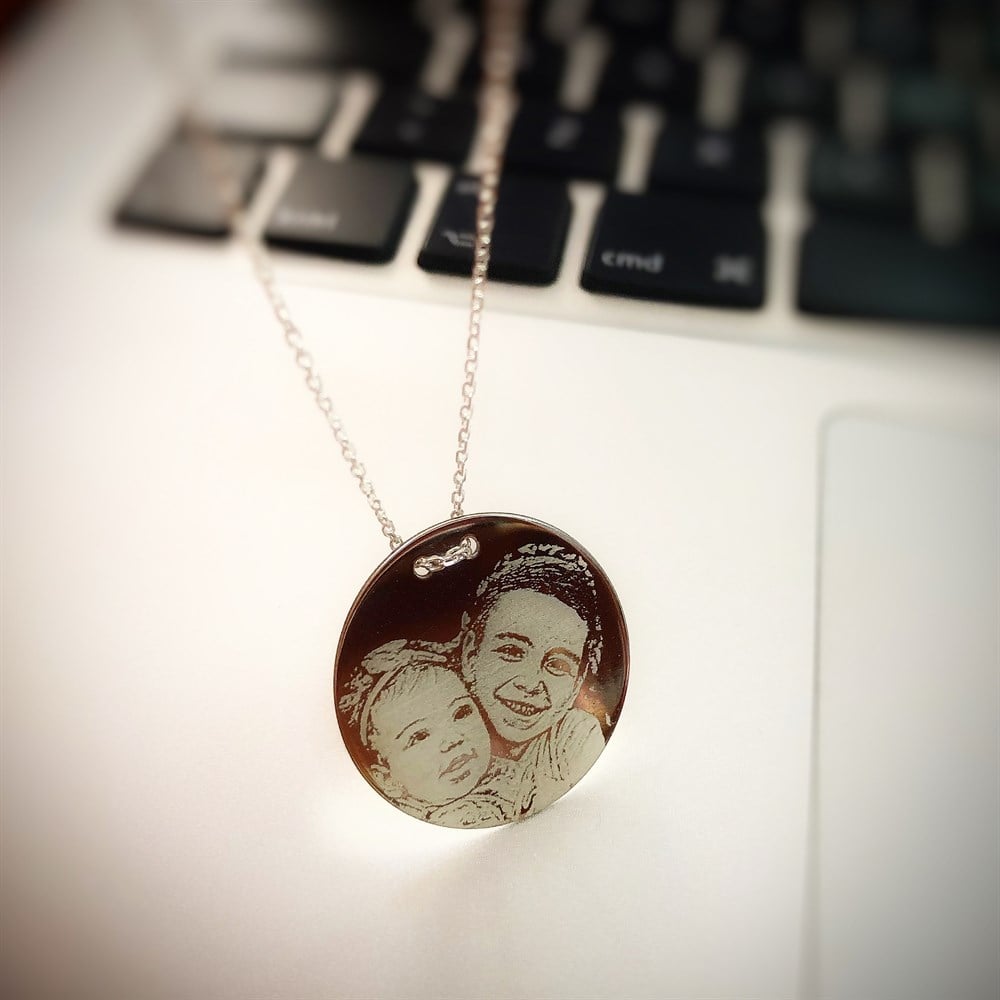 RESİMLİ PLAKA GÜMÜŞ KOLYE