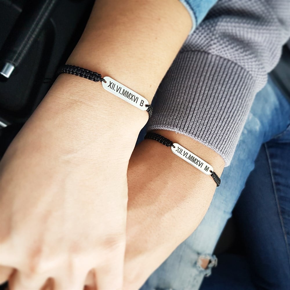 SEVGİLİ KOMBİN TARİH HARF GÜMÜŞ BİLEKLİK