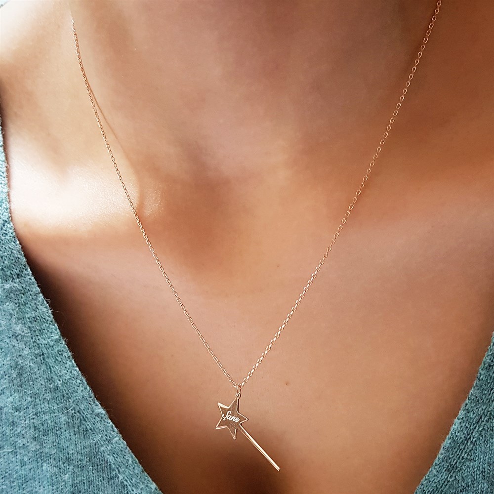 SİHİRLİ DEĞNEK İSİM GÜMÜŞ KOLYE