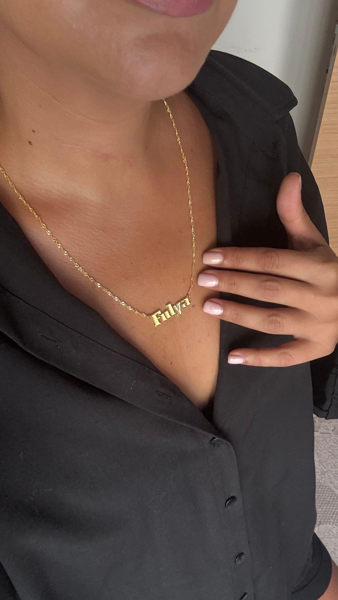 Singapur Zincir Tasarım İsim Gümüş Kolye