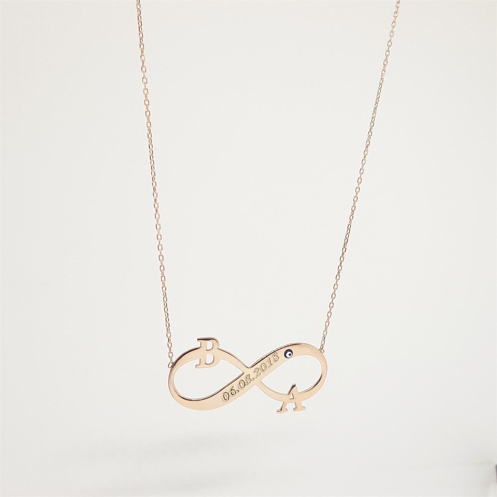 SONSUZLUK HARFLİ TARİH GÜMÜŞ KOLYE