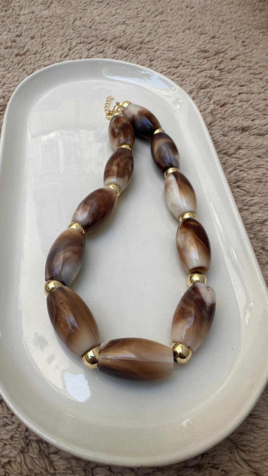 Sütlü Kahve Kemik Kolye