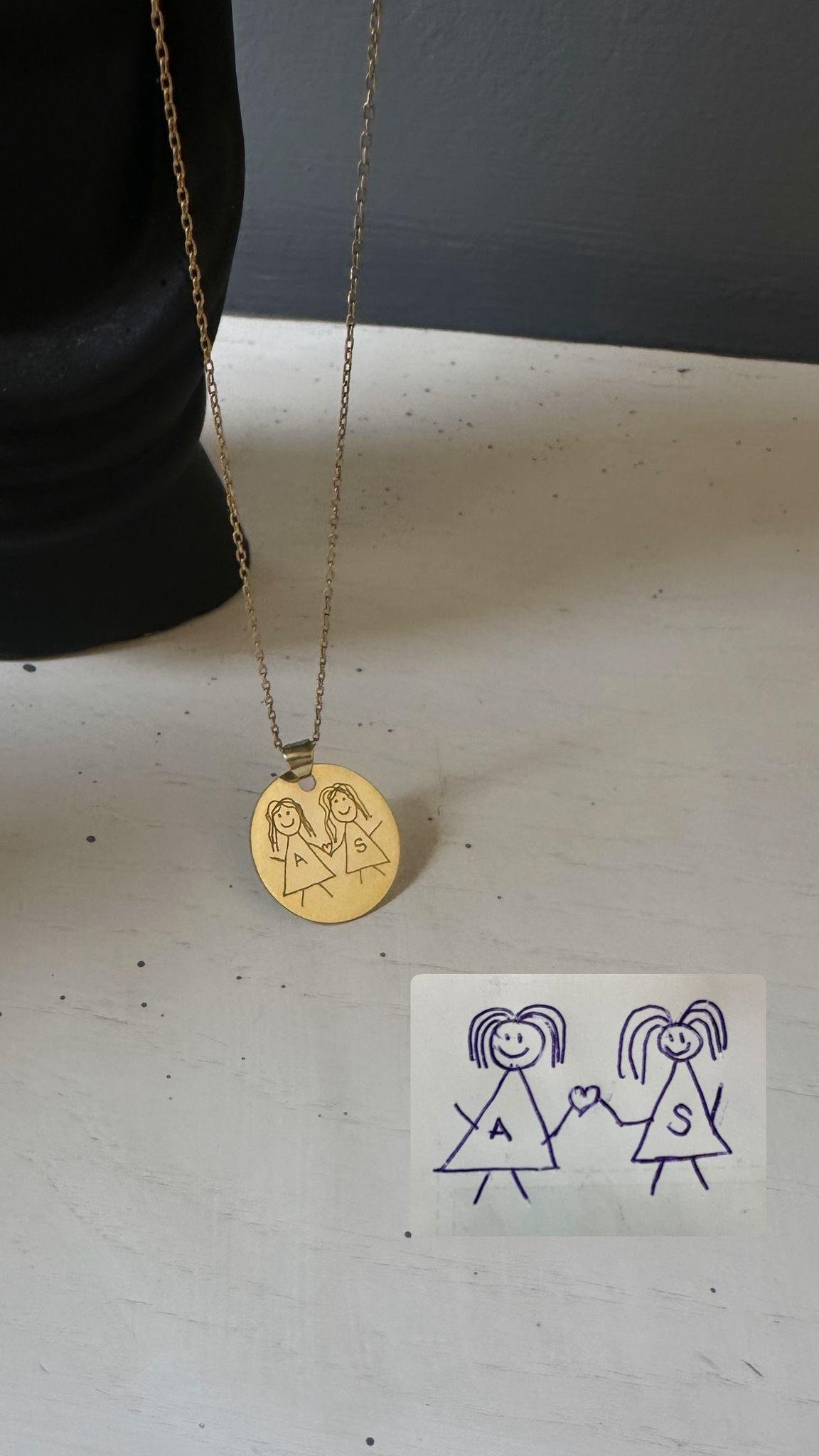 Tasarım Çizim Gümüş Kolye