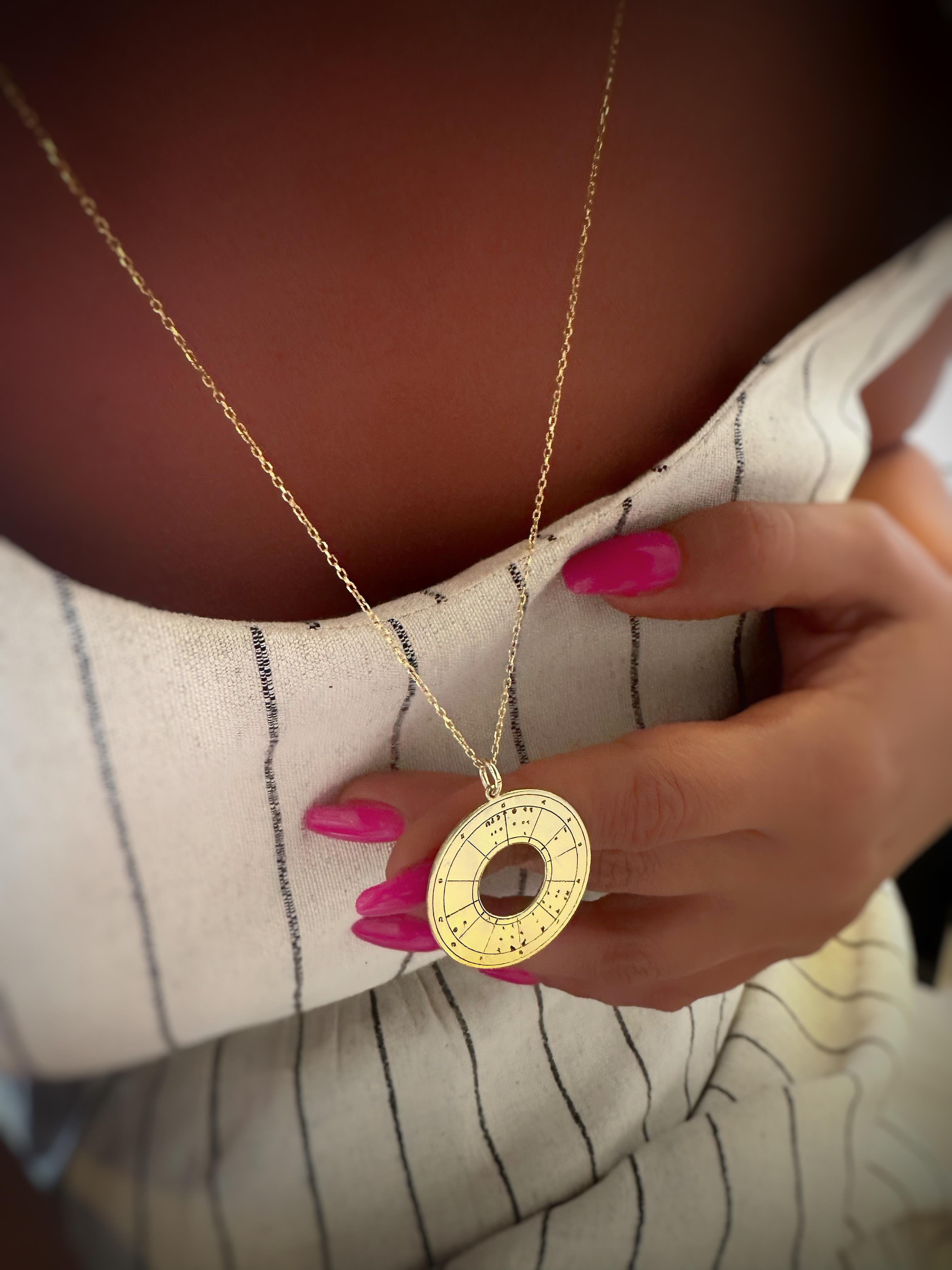 Tasarım Doğum Haritası Gümüş Kolye