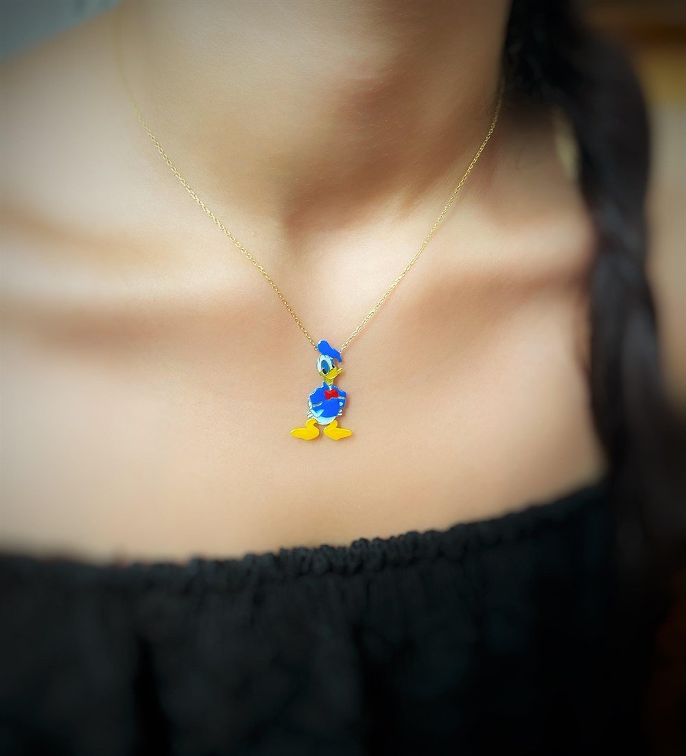 Tasarım Donald Duck Gümüş Kolye