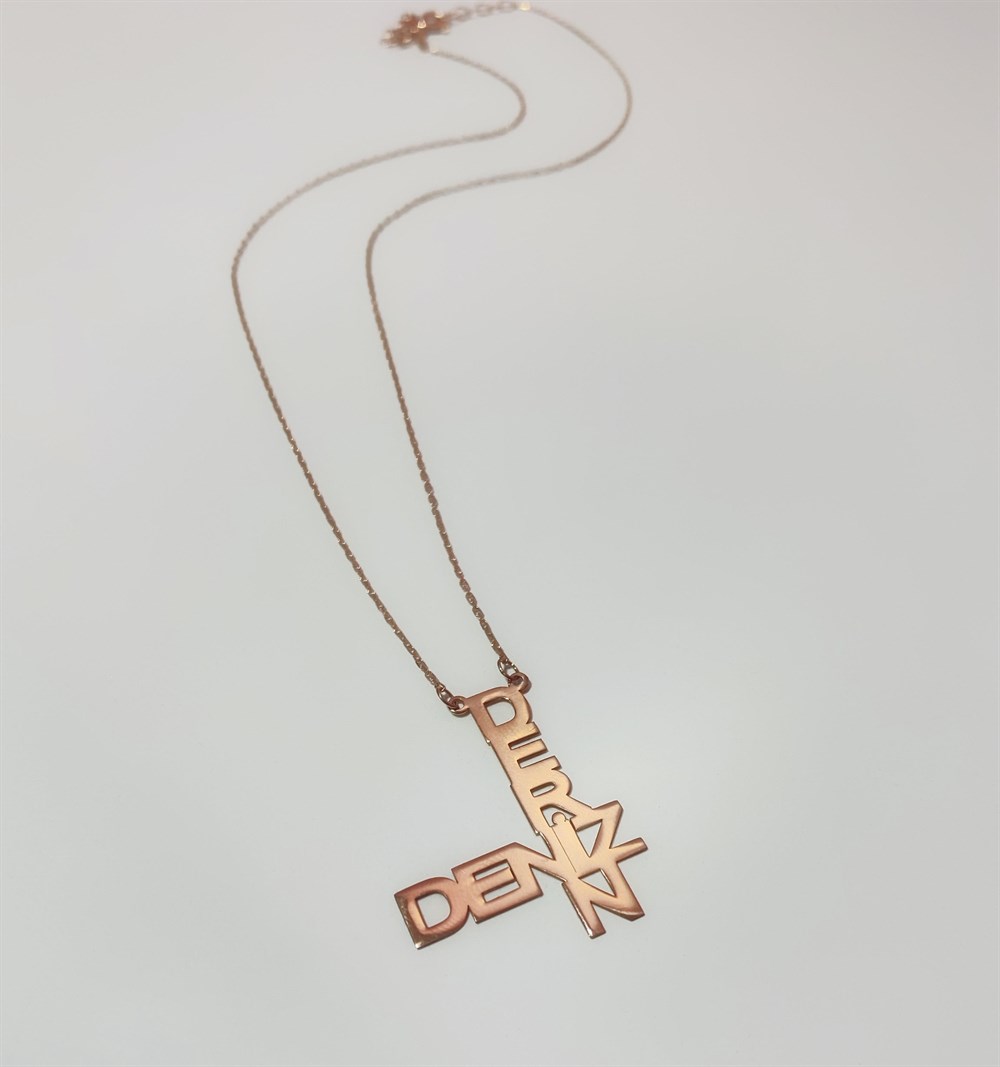 Tasarım İki İsim Gümüş Kolye