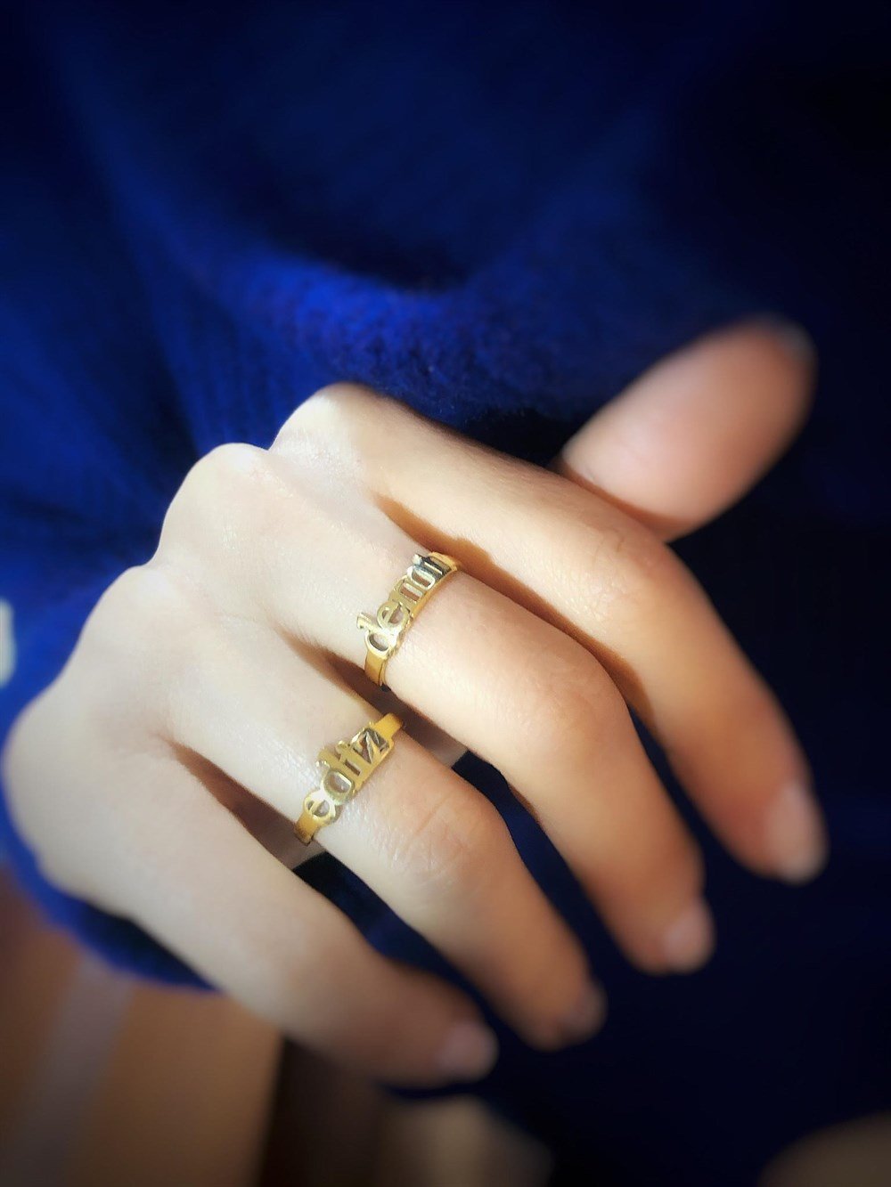 Tasarım Küçük Harf Gümüş Yüzük