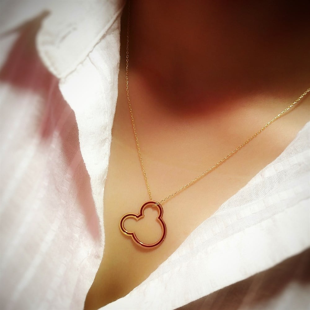 Tasarım Mickey Gümüş Kolye