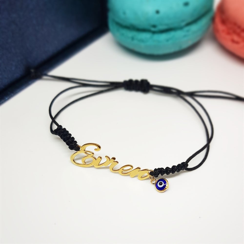 TASARIM NAZAR BONCUKLU İSİM GÜMÜŞ BİLEKLİK