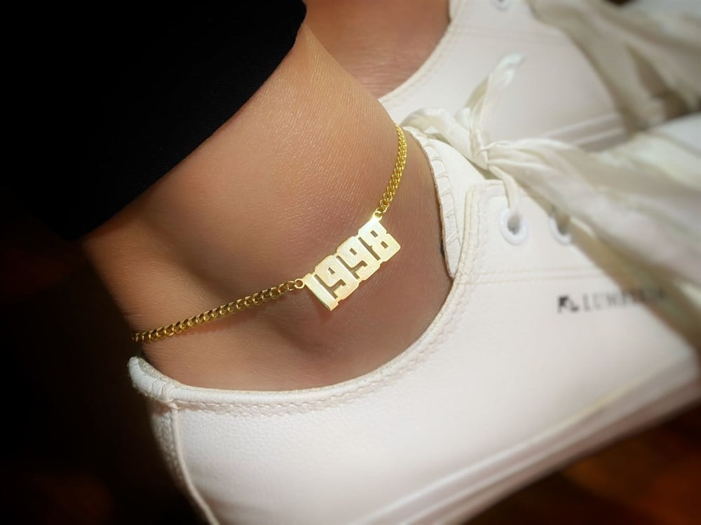 Tasarım Zincir Detay Tarih Gümüş Halhal 