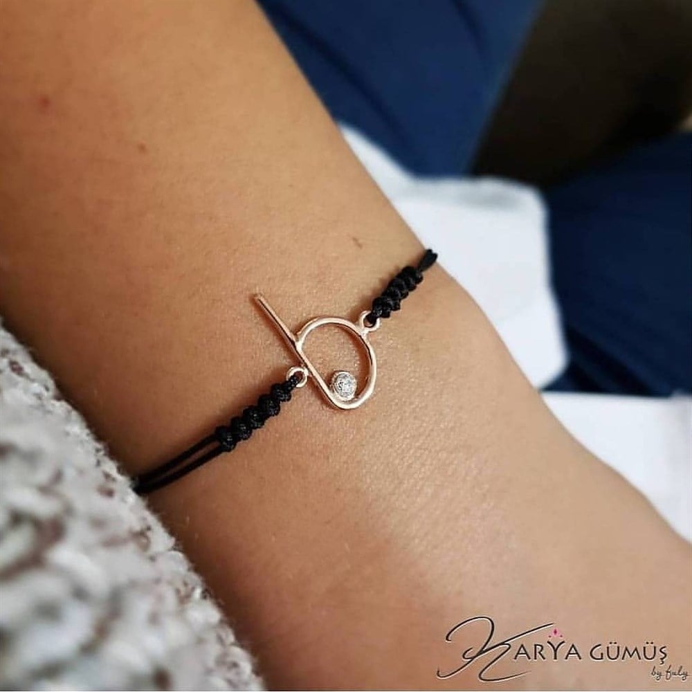 TEL BUKME HARF GÜMÜŞ BİLEKLİK