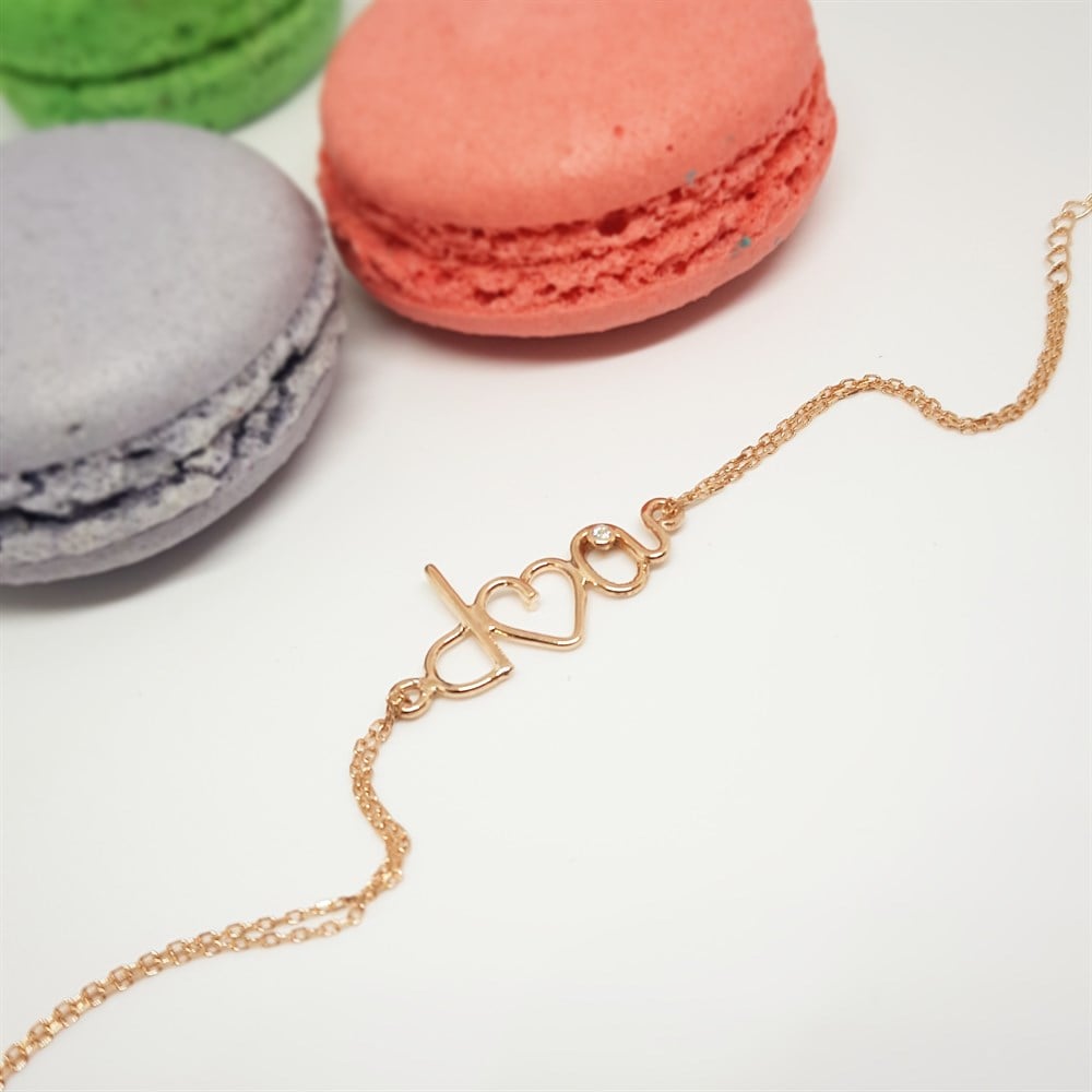 TEL BÜKME İKİ HARF KALP GÜMÜŞ BİLEKLİK