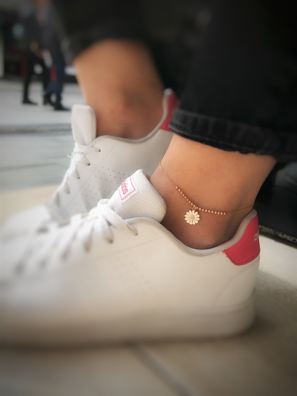 Topçuklu Papatya Gümüş Halhal