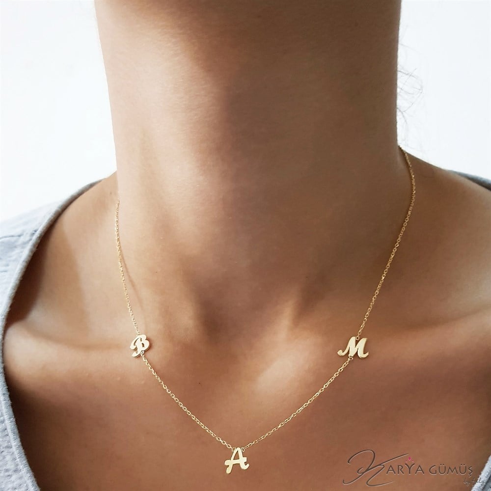 ÜÇ HARF GÜMÜŞ KOLYE