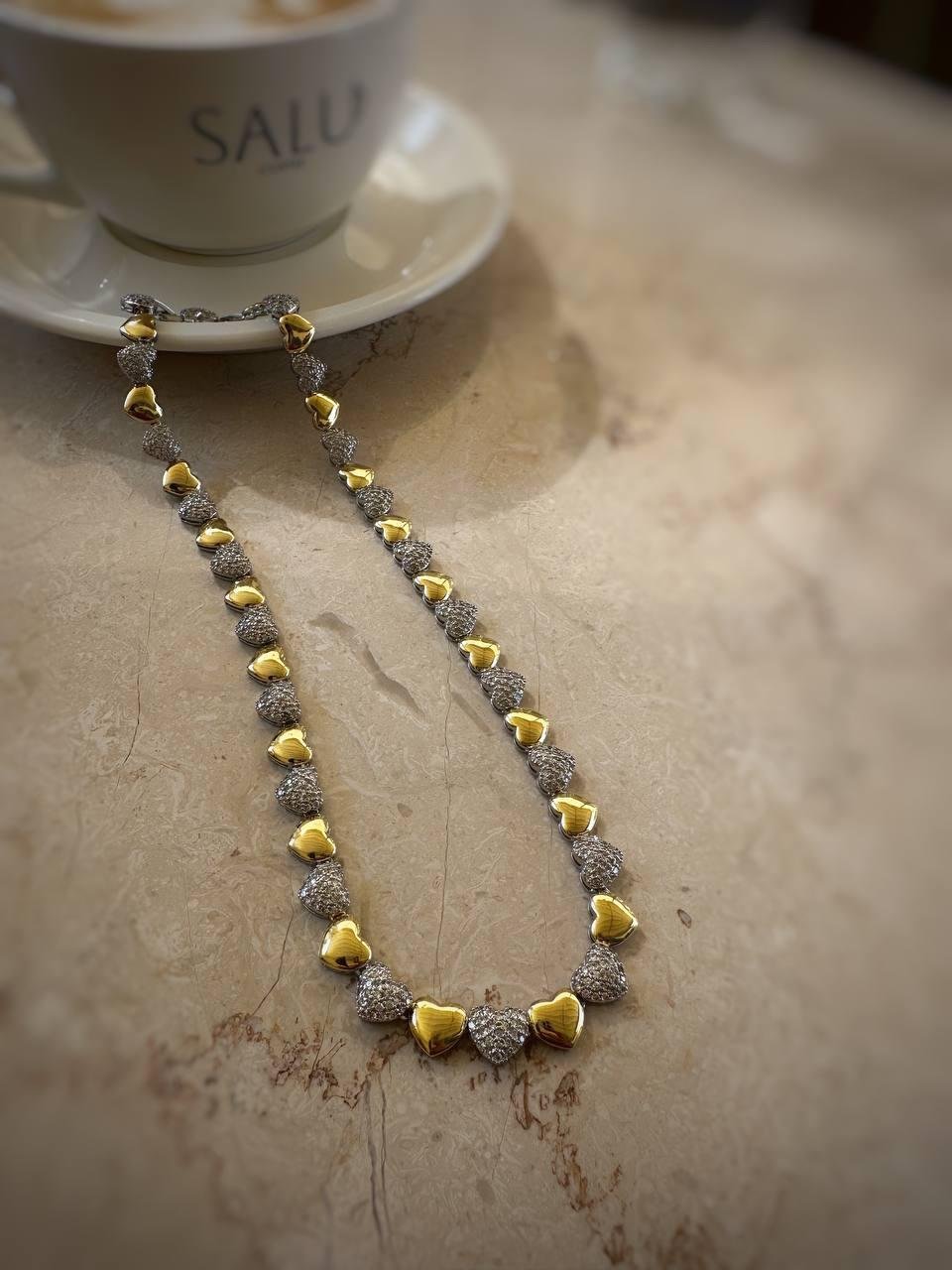 Vip Özel Seri Tamtur Kalp Çelik Kolye