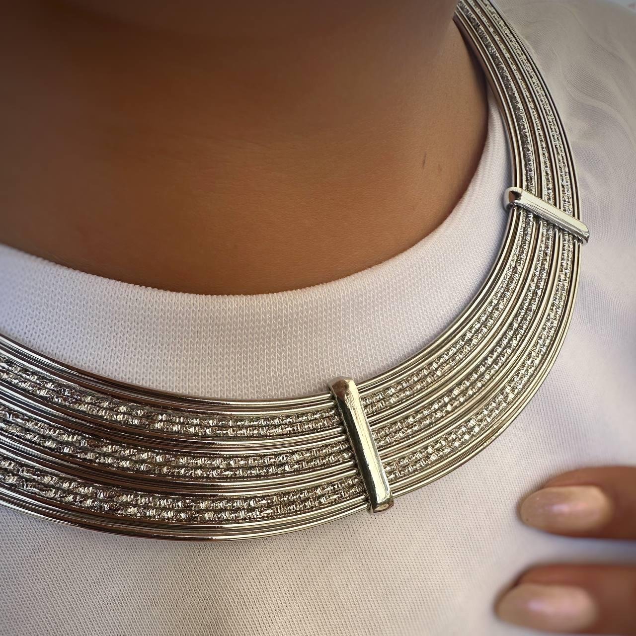 VİP Özel Seri Zirkon Taşlı Hasır Kelepçe Çelik Kolye