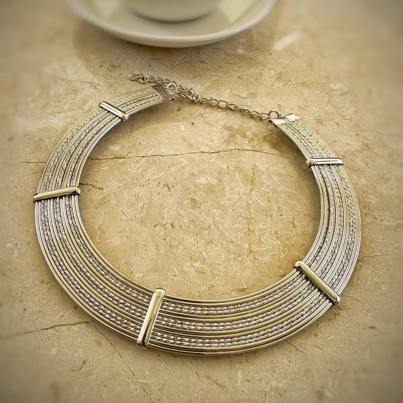 VİP Özel Seri Zirkon Taşlı Hasır Kelepçe Çelik Kolye