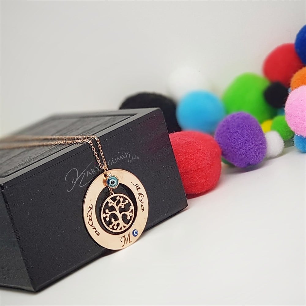 Yeni Hayat Agacı İsim Harf Gümüş Kolye