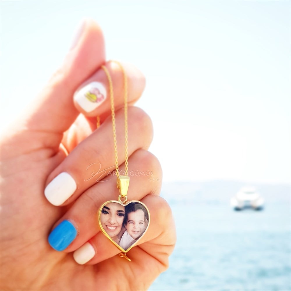 Yeni Kalpli Resim Gümüş Kolye