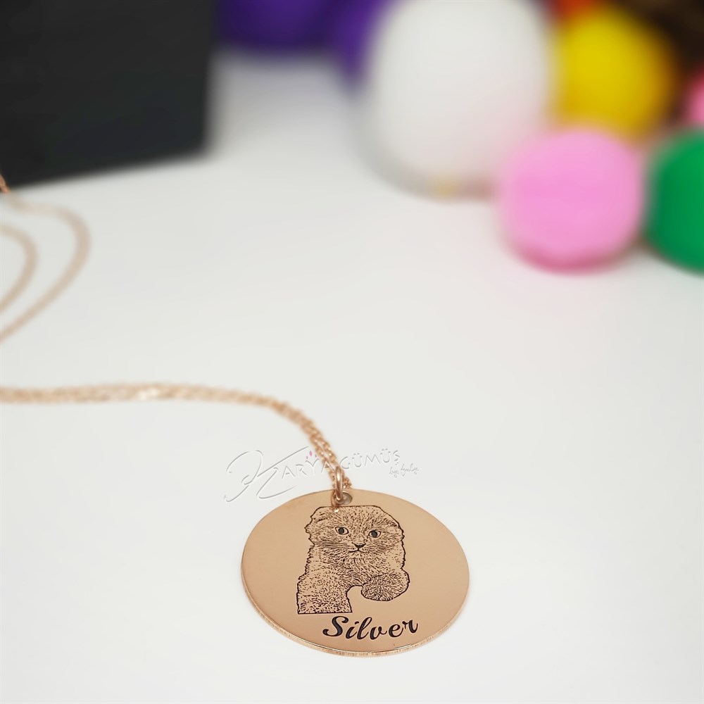 Yeni Resim Baskılı Gümüş Kolye