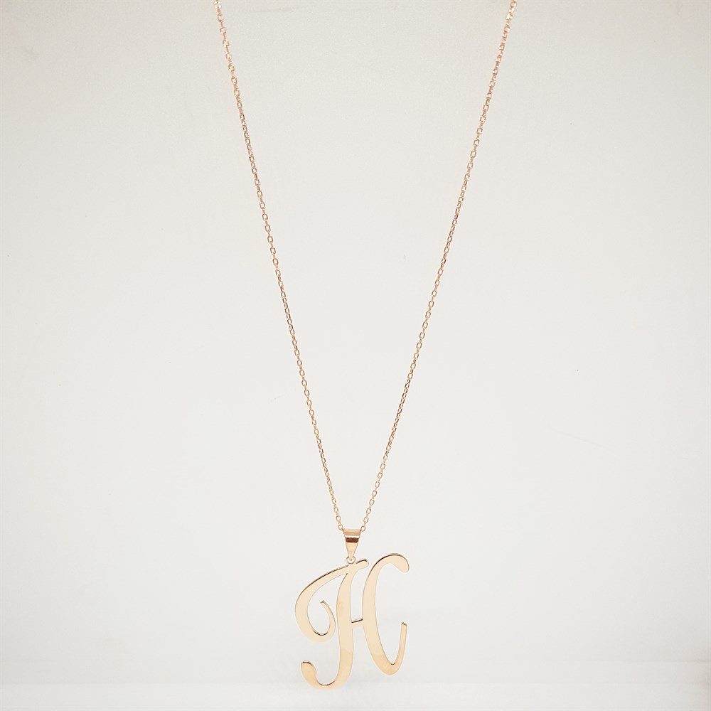 YENİ TASARIM BÜYÜK HARF GÜMÜŞ KOLYE