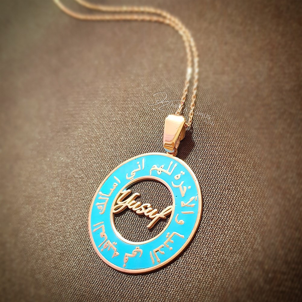 Yeni Tasarım Huzur İsim Gümüş Kolye