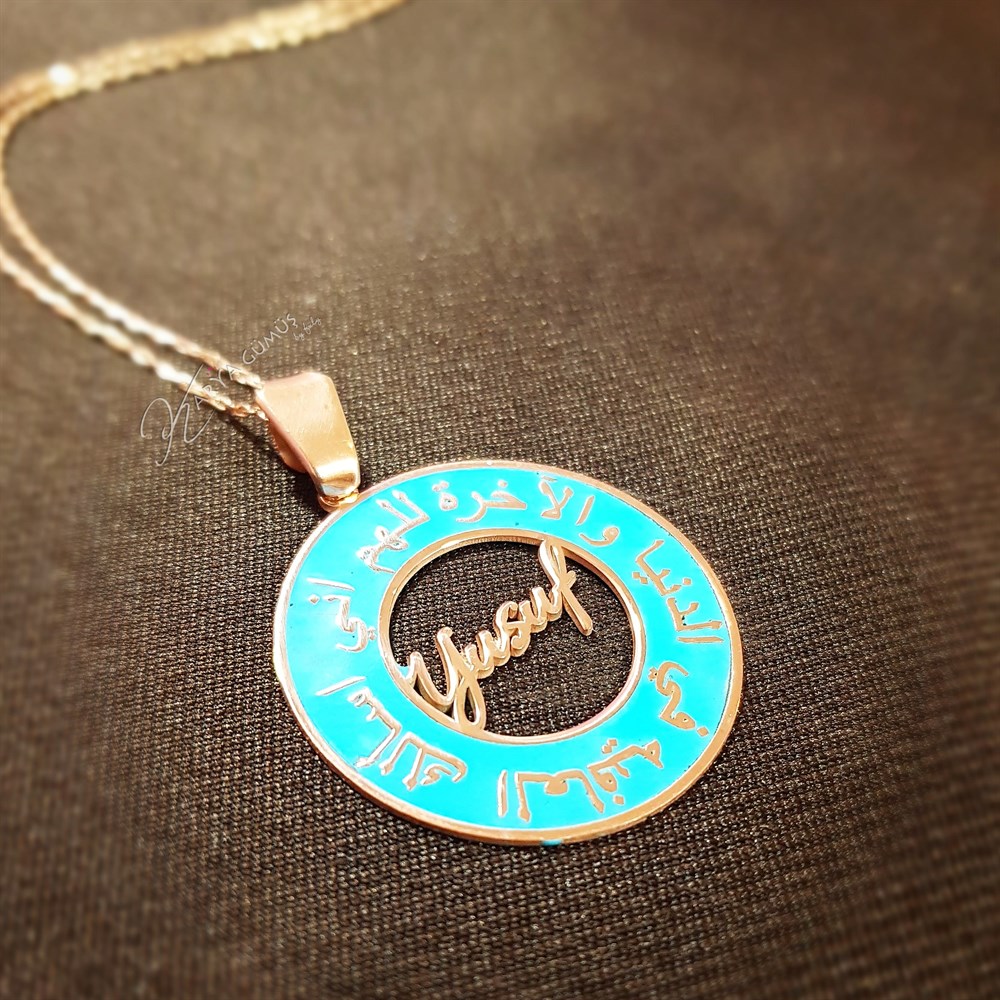 Yeni Tasarım Huzur İsim Gümüş Kolye