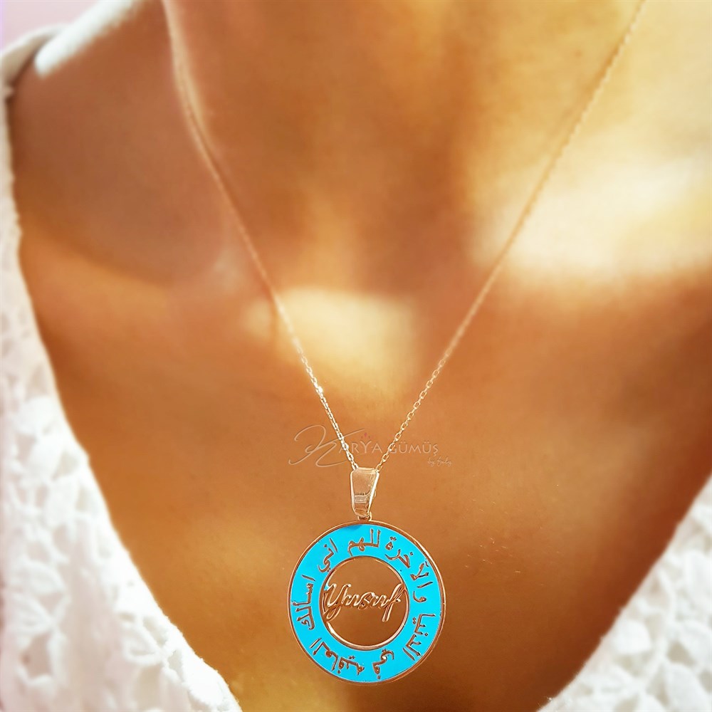 Yeni Tasarım Huzur İsim Gümüş Kolye