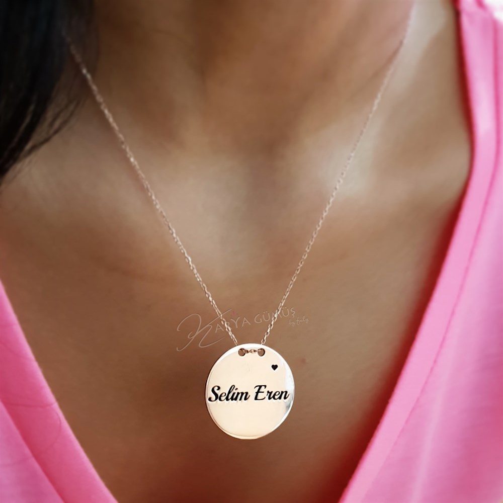 Yeni Tasarım İsimli Plaka Gümüş Kolye