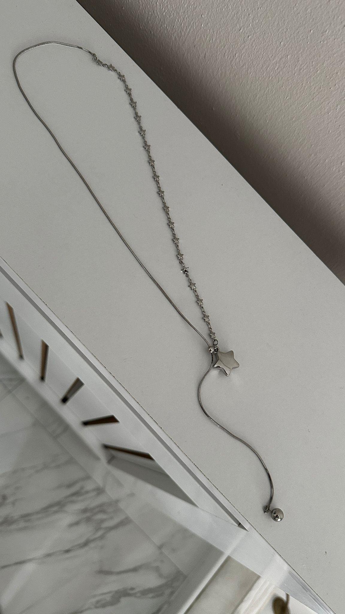 Yıldız Zincir Detay Asansörlü Kolye