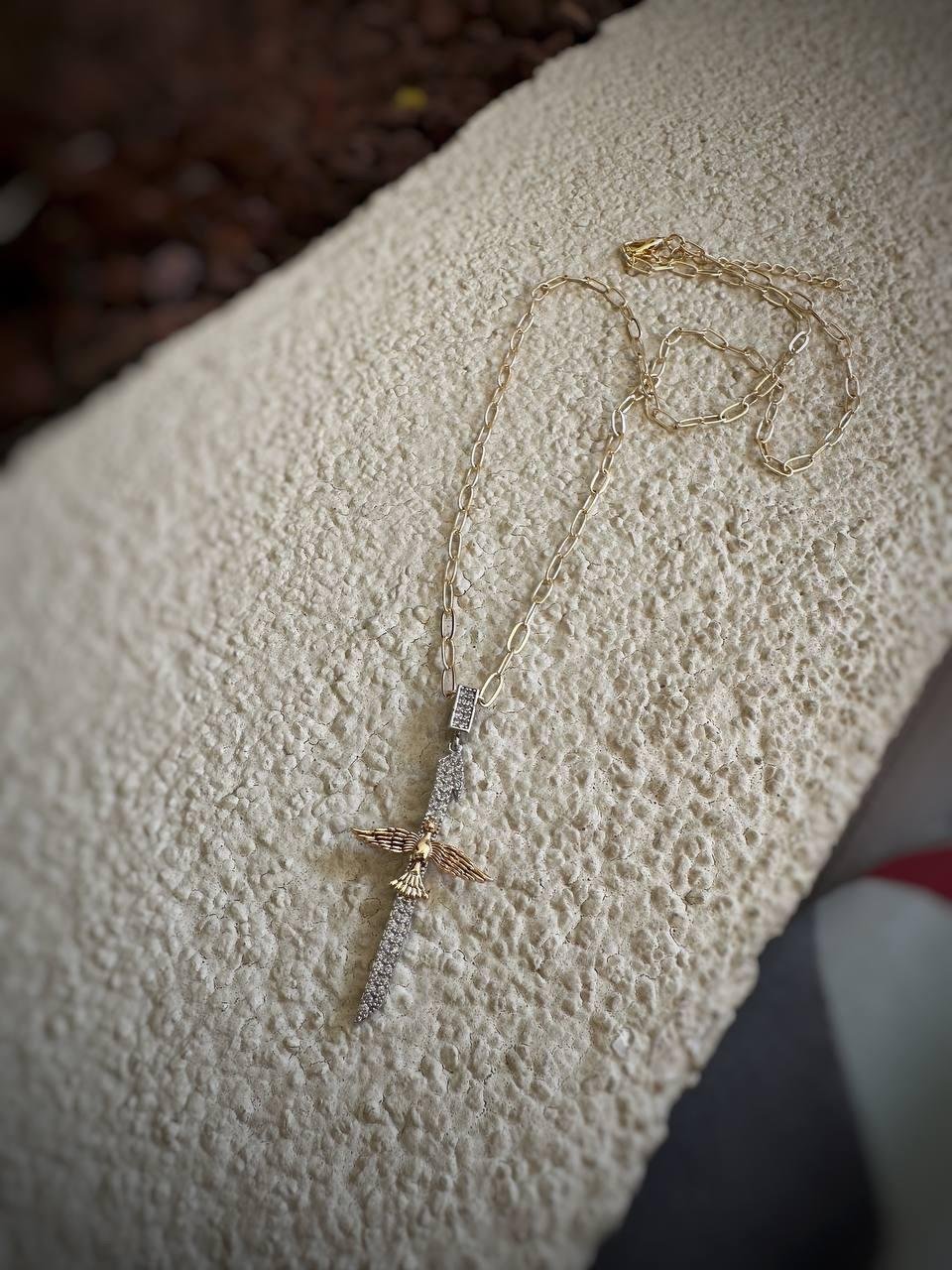 Zirkon Taşlı Anka Kuşu Çelik Kolye