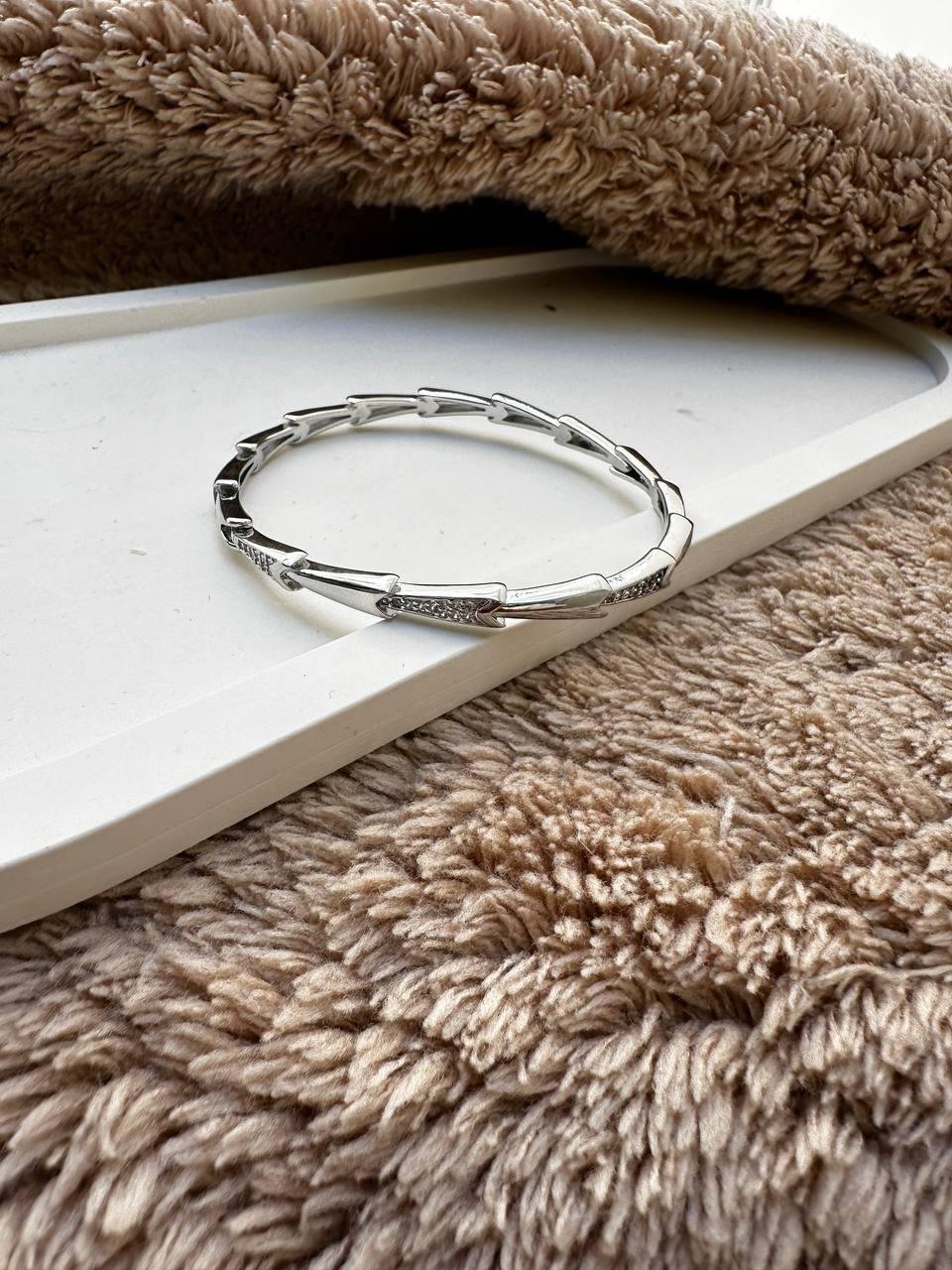 Zirkon Taşlı Damla Kelepçe Çelik Bileklik