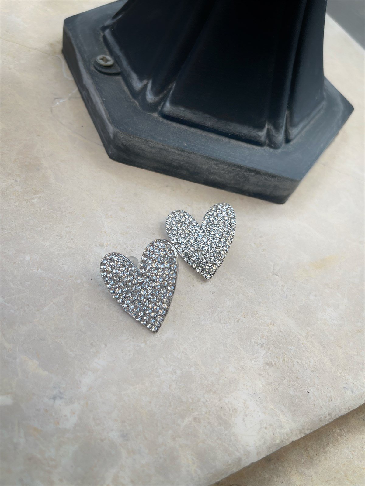 Zirkon Taşlı Kalp ByFuly Küpe