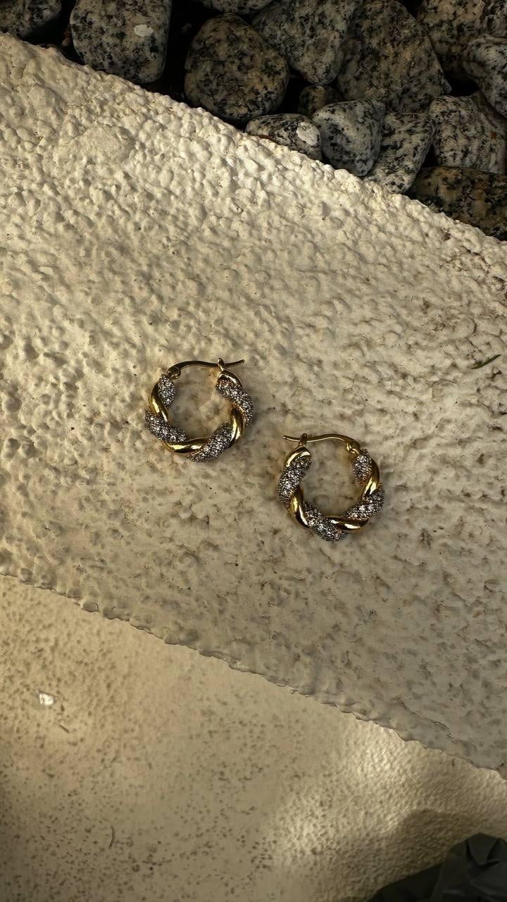 Zirkon Taşlı Nostalji Burgu Halka Küpe