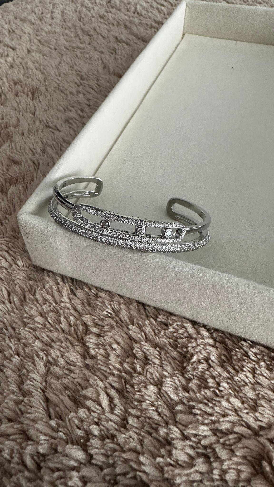 Zirkon Taşlı Orjinal Marka Kelepçe Bileklik