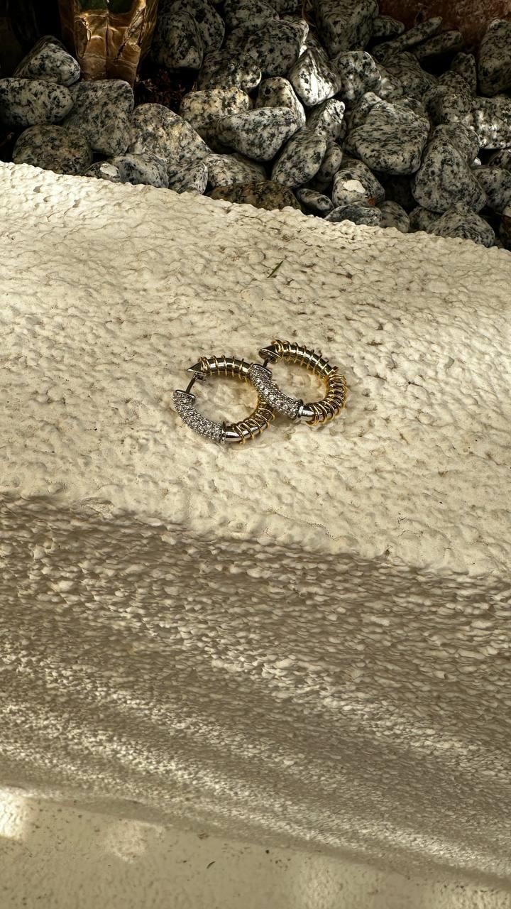 Zirkon Taşlı Tasarım Halka Küpe