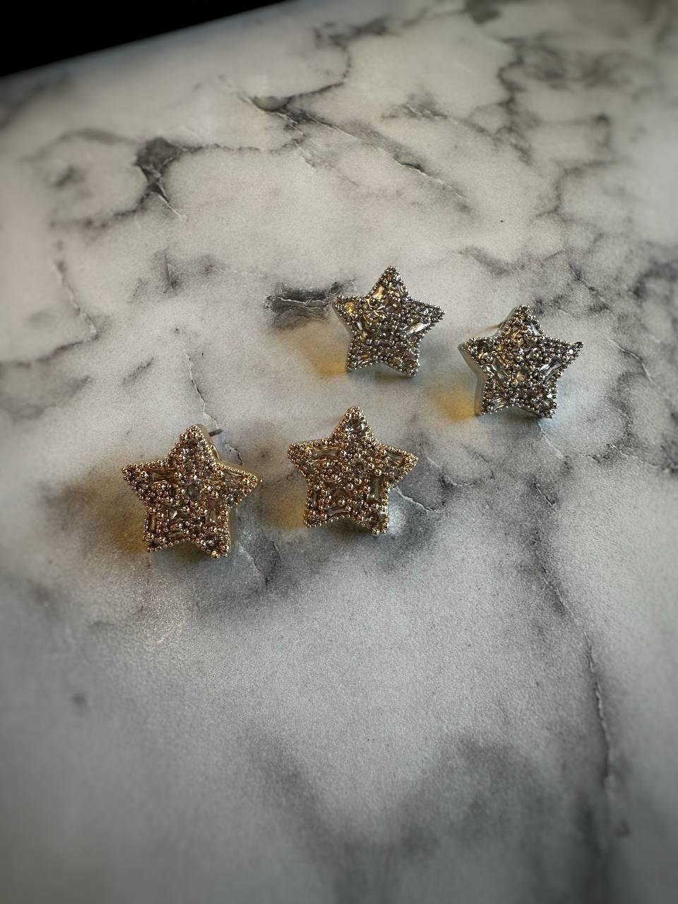 Zirkon Taşlı Yıldız Çelik Küpe 