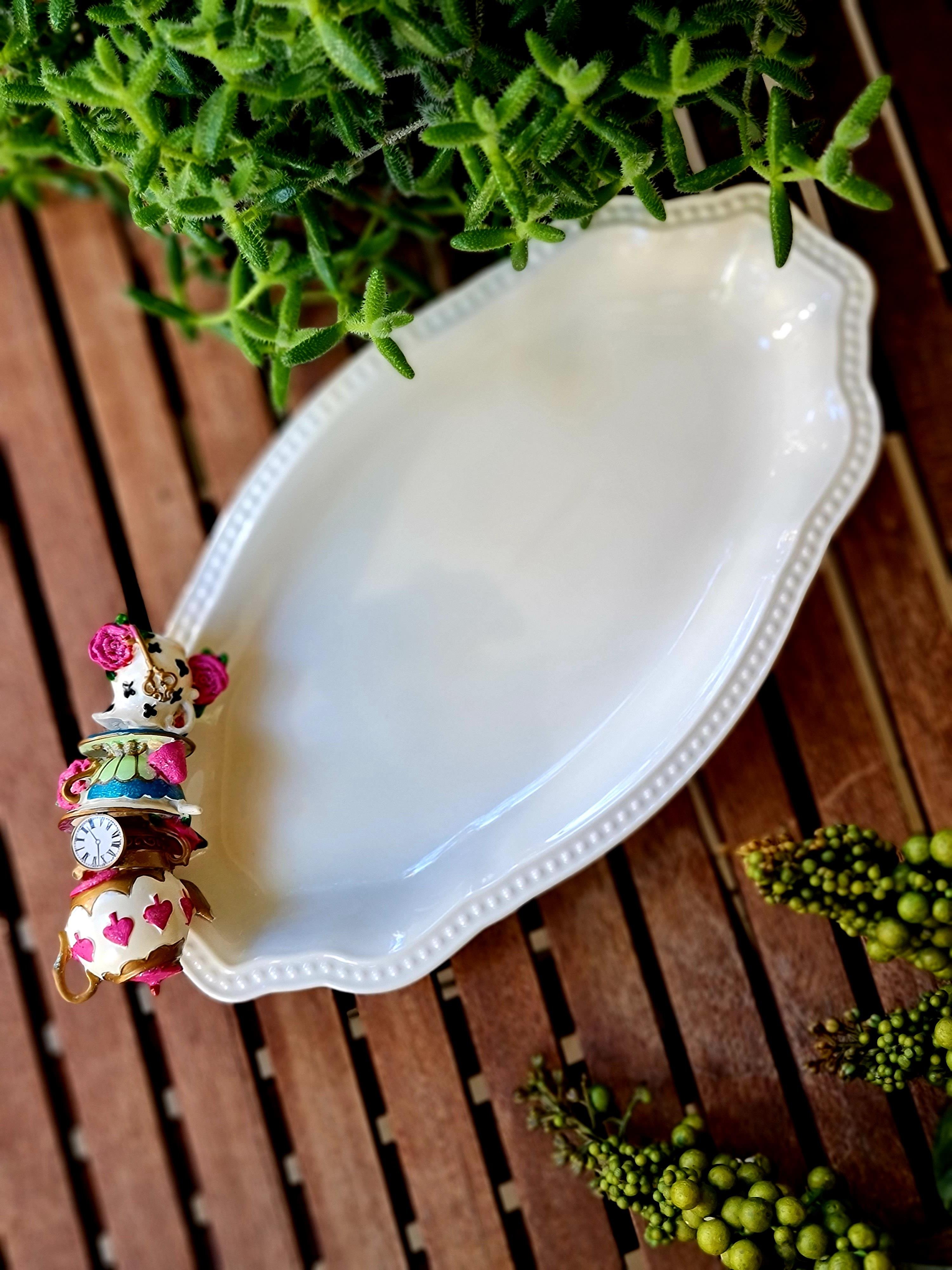 Alice Hot Pink Tea Time kayık tabak