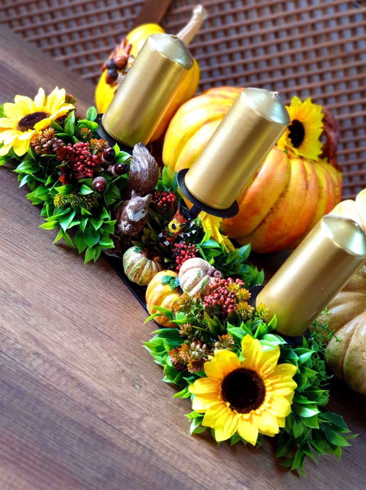 AUTUMN MASA ORTASI ARANJMAN MUMLUK 60 CM