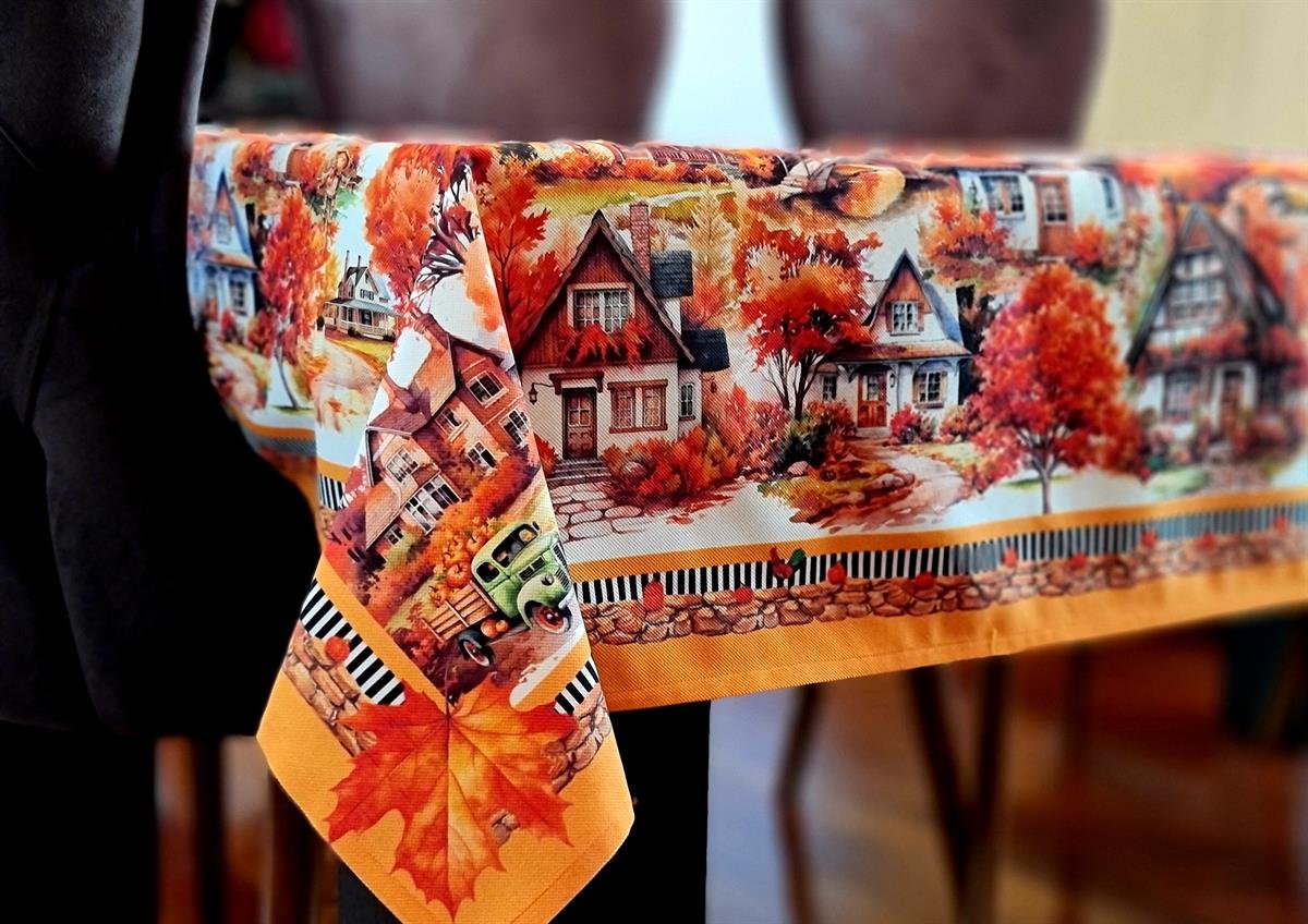Autumn Village masa örtüsü 240*140cm