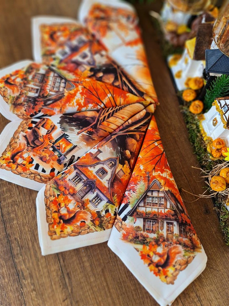 Autumn Village peçete 6 lı