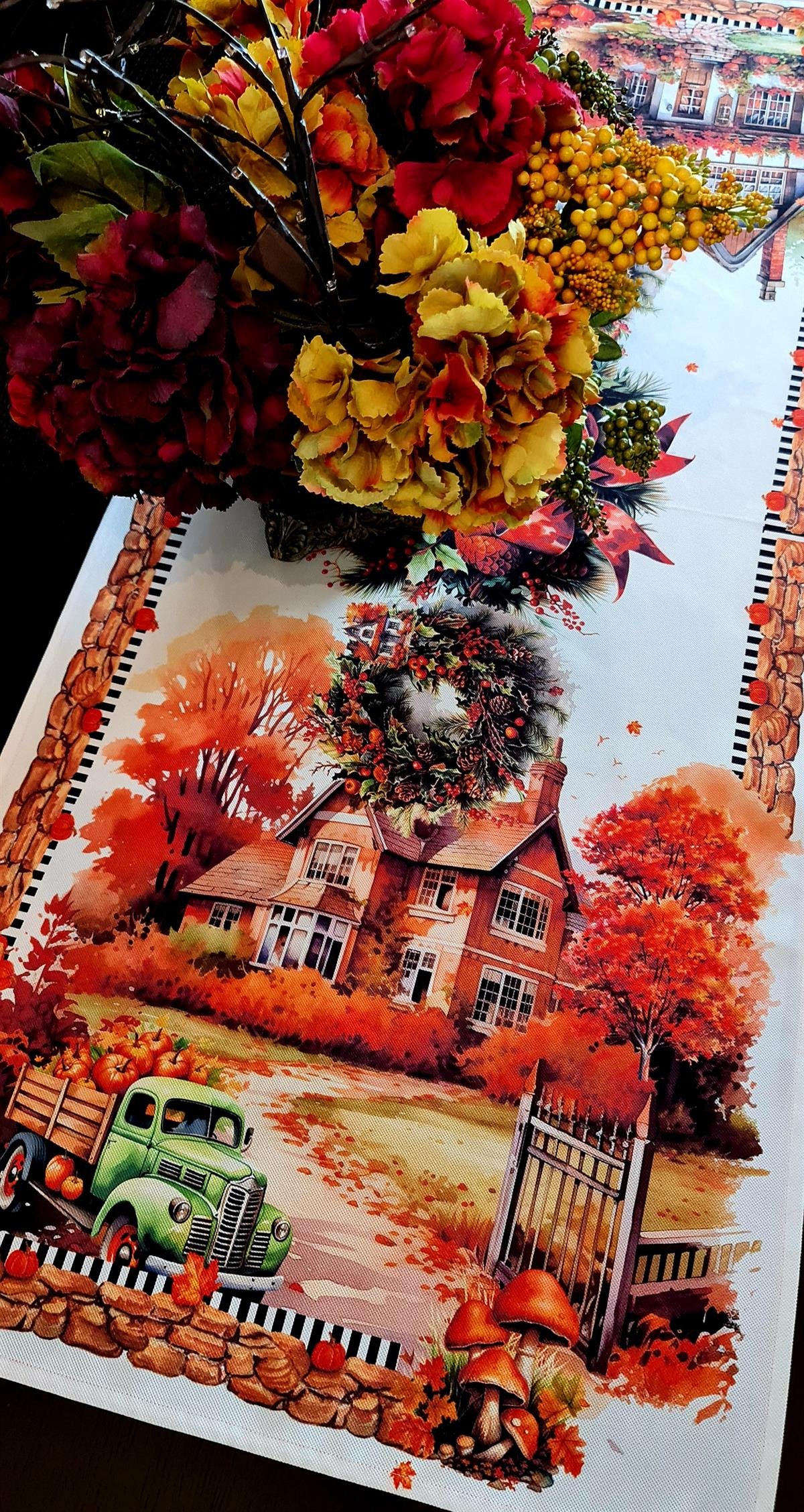 Autumn village runner 55*140cm