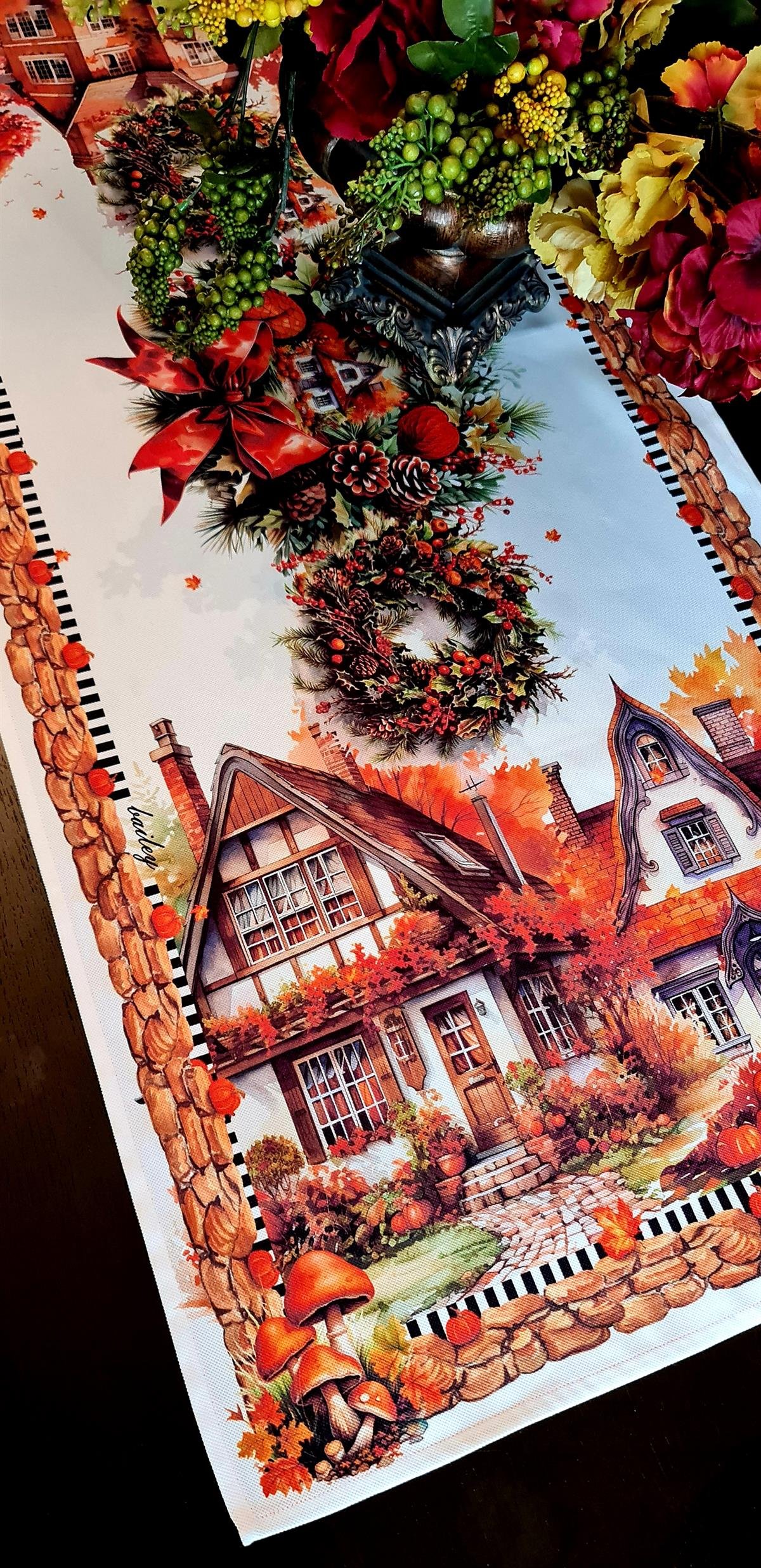 Autumn village runner 55*140cm