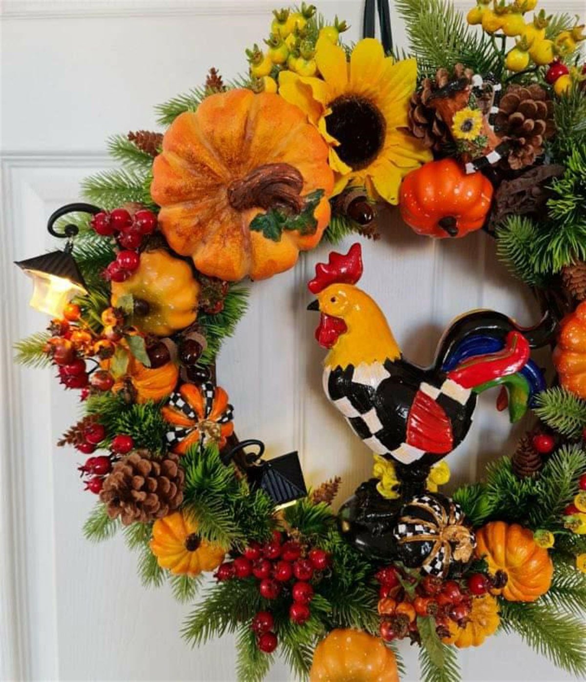 big rooster wreath 55 cm