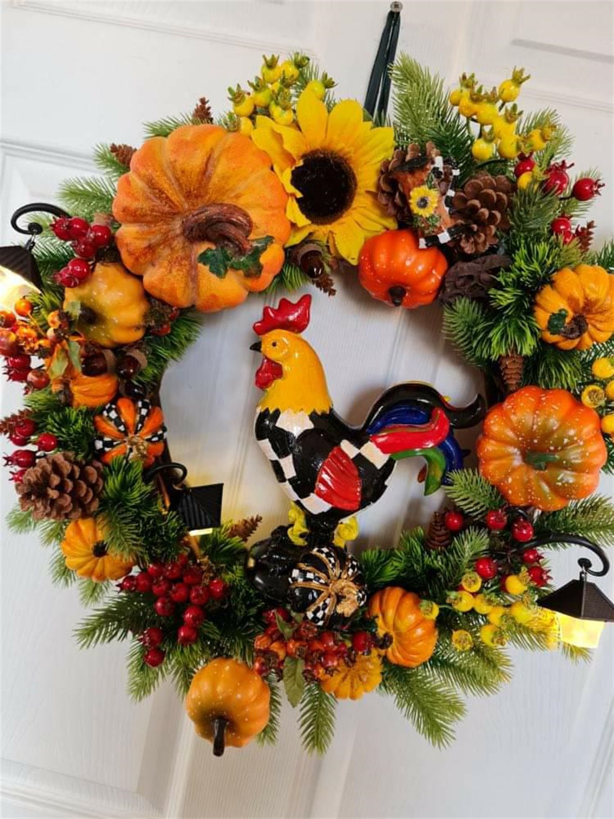 big rooster wreath 55 cm