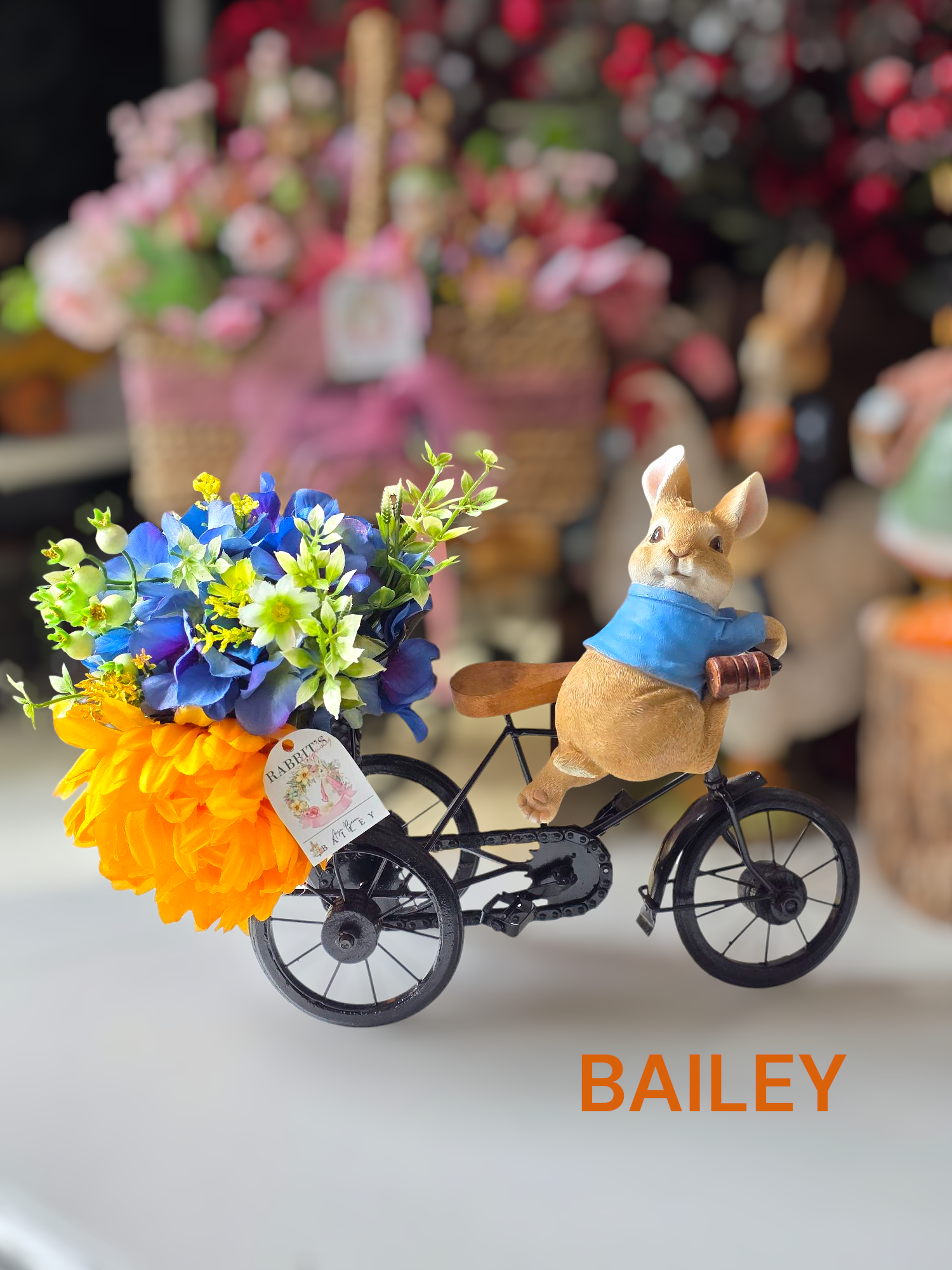 bisikletli tavşan decor 38 cm