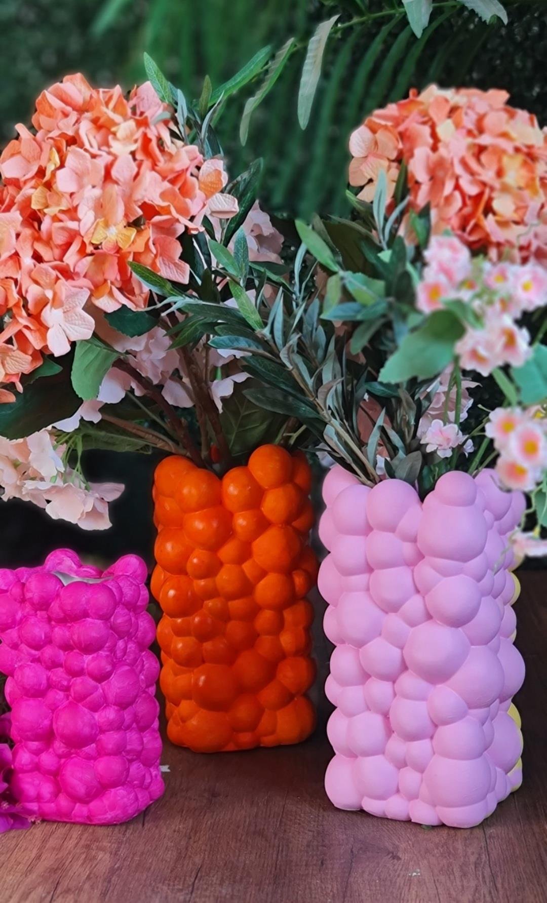 bubble vazo fuşya 21 cm