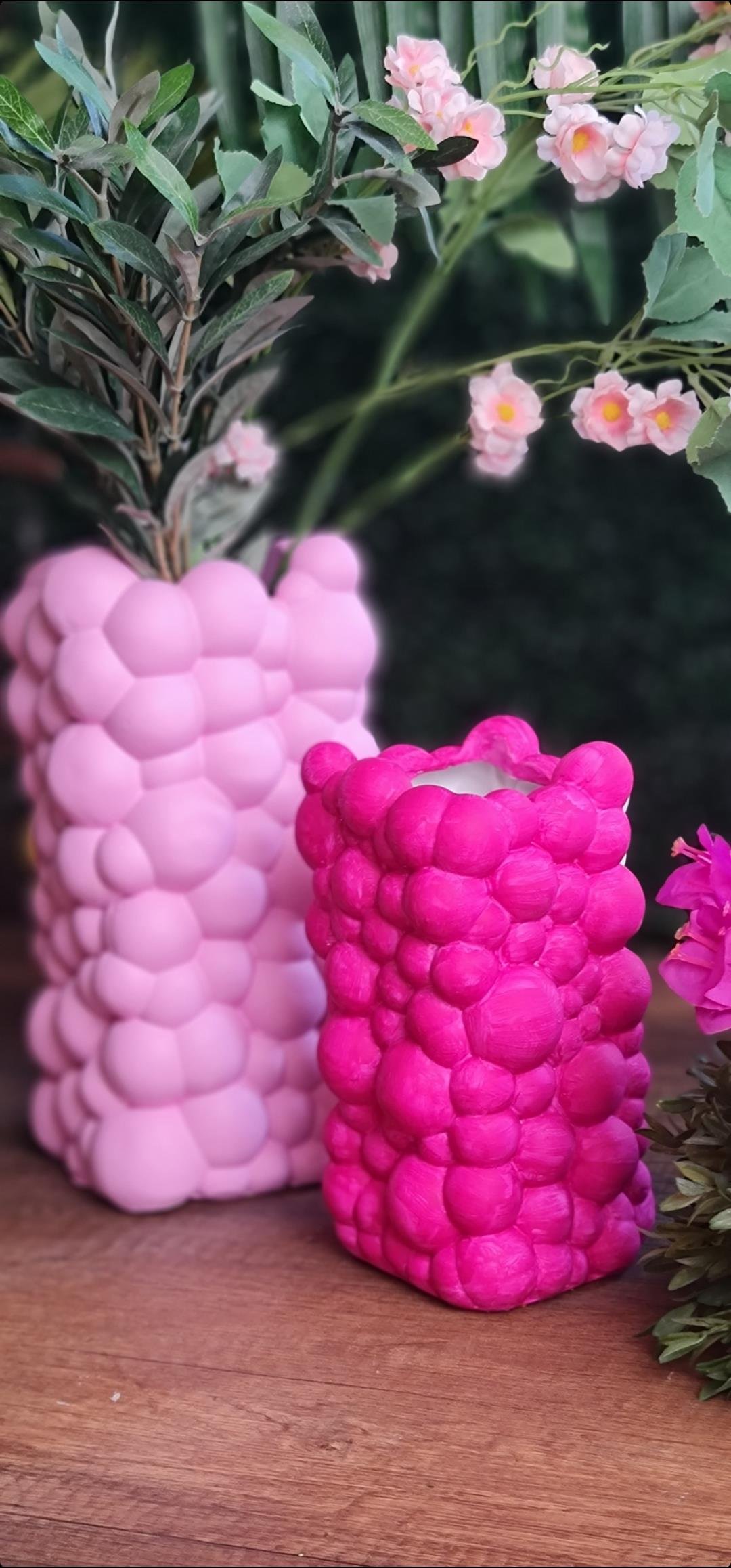 bubble vazo fuşya 21 cm