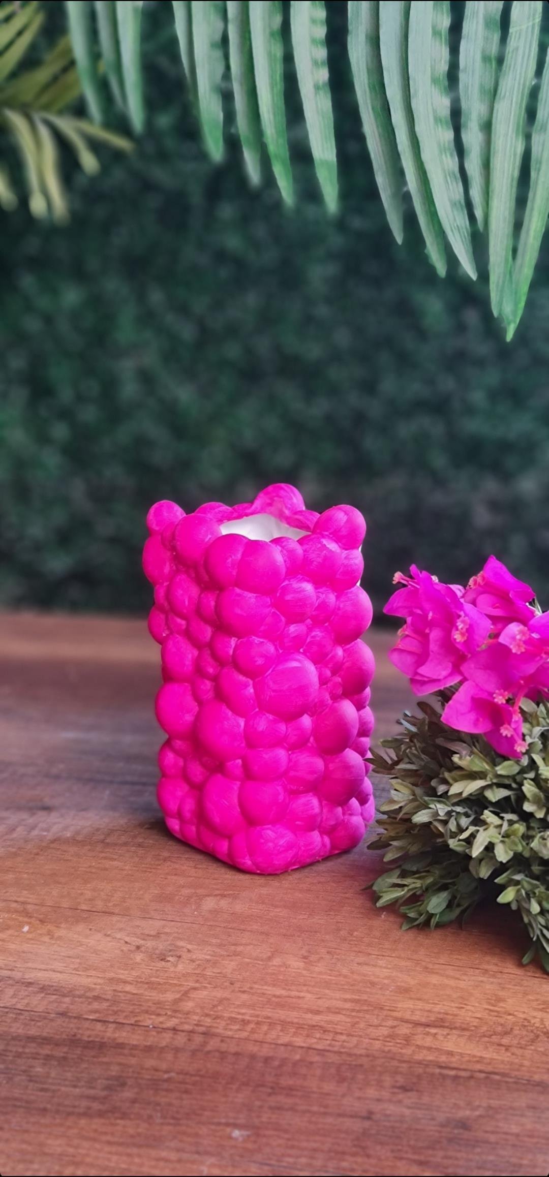 bubble vazo fuşya 21 cm