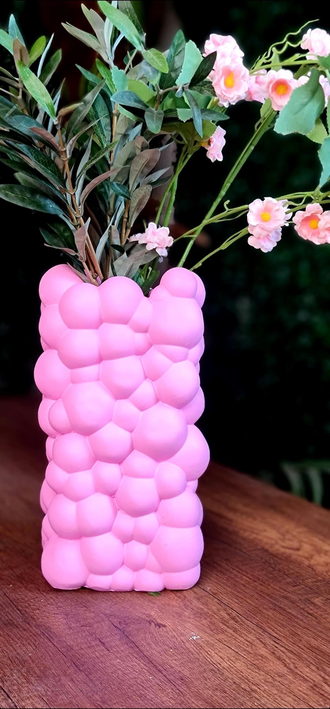 bubble vazo pembe 28 cm